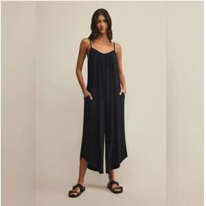 Antistar Women's Black Stretchy Oversized Cropped Jumpsuit Size Small